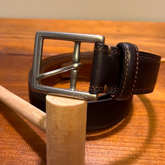 Coach Dark Brown Leather Belt (Men’s 38) - Picture 3 of 7